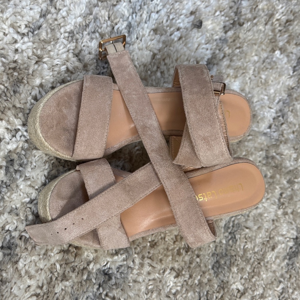 Luxurious Tan Suede Espadrille Sandals